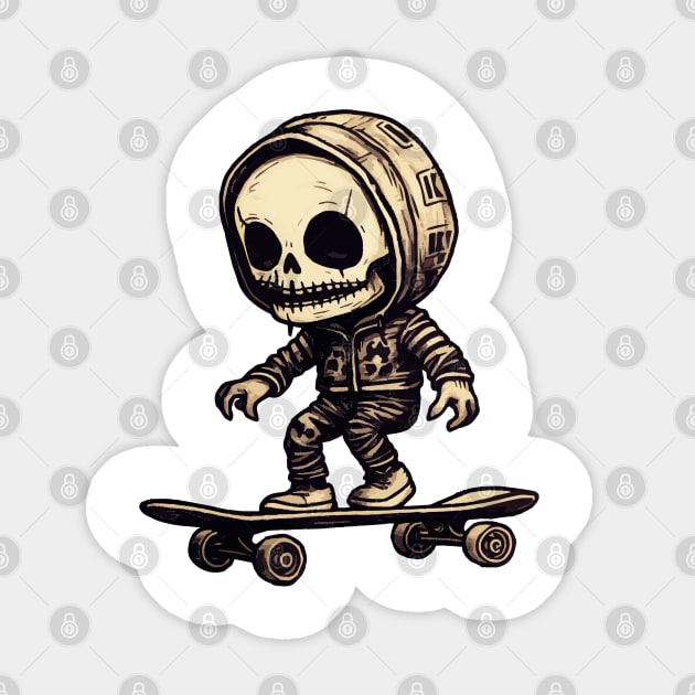 Skeleton Skateboarder Sticker by VelvetRoom